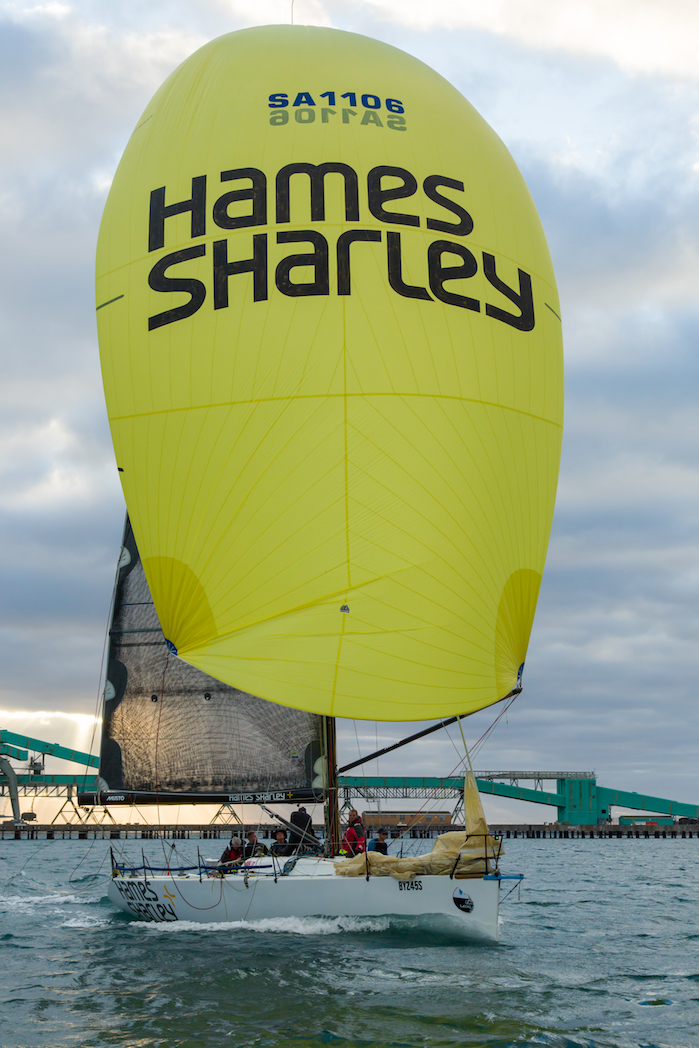 Caillin Howard and David Oliver's Aikin Hames Sharley competing during last year's Lincoln Week Regatta. Photo: Take 2 Photography.