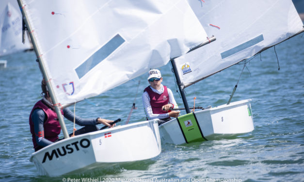 Racing underway at the 2020 Musto Optimist Australian and Open Championships
