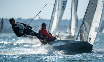 Big breeze greets sailors on opening day of 2024 Fireball Worlds in Geelong